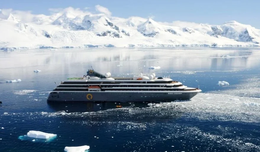 The World Explorer during a cruise to the Antarctic Peninsula